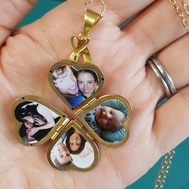 A locket with photos in it