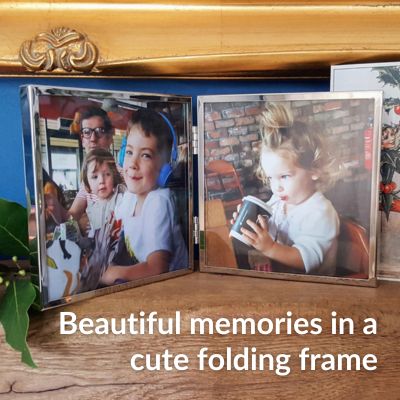 Christmas Gift Square Double Photo Frame