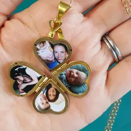 Four photo heart locket